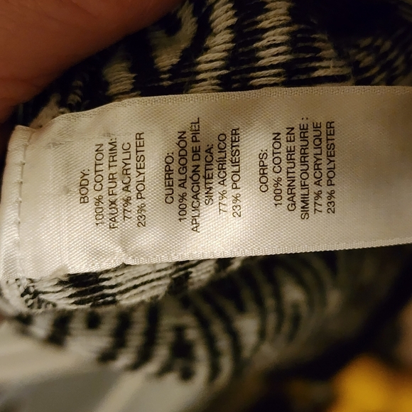 Chico’s Size 1 Black & White Striped Open Front Jacket - Picture 5 of 7